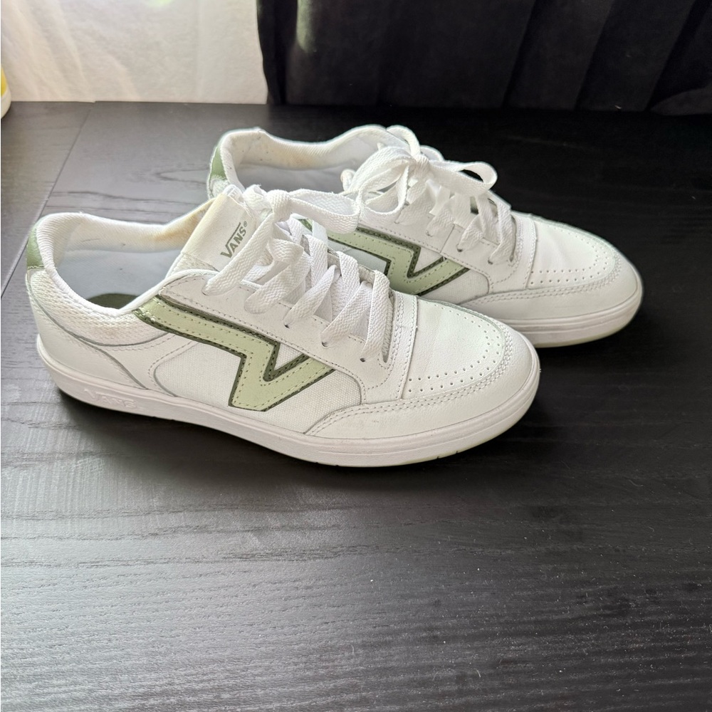 Vans White and Green Sneakers